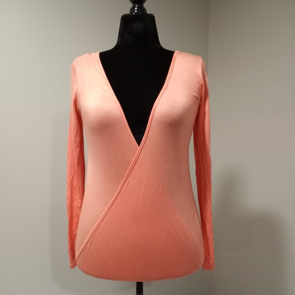 ORANGE LIGHTWEIGHT WRAP TOP WOMEN SIZE S